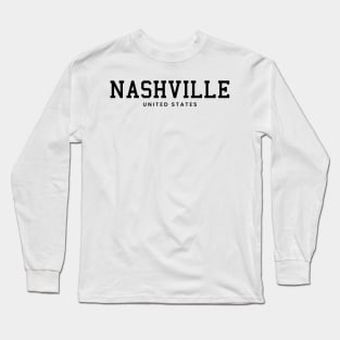Nashville Tennessee United States Vintage Minimalist Nashville Tennessee State Name Sport Design Tees Long Sleeve T-Shirt